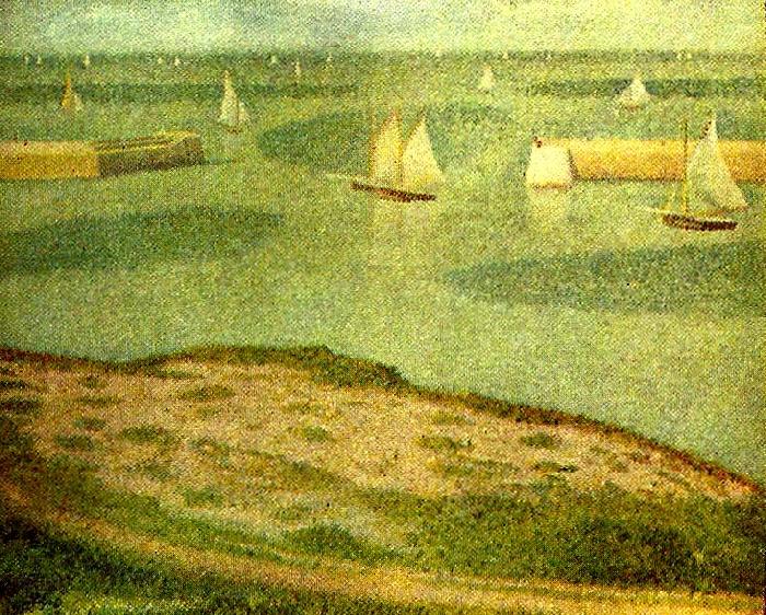 Georges Seurat fiskeflottan utanfor port Spain oil painting art
